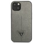 Guess GUHCP14MPSATLG Silver SaffianoTriangle Logo Kryt iPhone 14 Plus