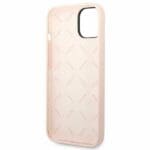 Guess GUHCP14MSLTGP Pink Silicone Triangle Kryt iPhone 14 Plus