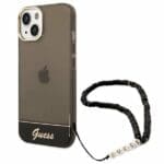 Guess GUHCP14SHGCOHK Black Translucent Pearl Strap Kryt iPhone 14