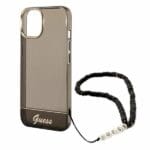 Guess GUHCP14SHGCOHK Black Translucent Pearl Strap Kryt iPhone 14