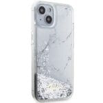 Guess GUHCP14SLCSGSGH White Hardcase Liquid Glitter Marble Kryt iPhone 14