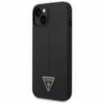 Guess GUHCP14SSLTGK Black Silicone Triangle Kryt iPhone 14