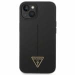 Guess GUHCP14SSLTGK Black Silicone Triangle Kryt iPhone 14