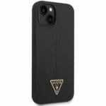 Guess GUHCP14SSLTGK Black Silicone Triangle Kryt iPhone 14