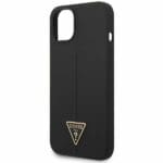 Guess GUHCP14SSLTGK Black Silicone Triangle Kryt iPhone 14