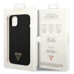 Guess GUHCP14SSLTGK Black Silicone Triangle Kryt iPhone 14