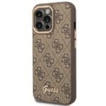 Guess GUHCP14XHG4SHW Brown Hardcase 4G Vintage Gold Logo Kryt iPhone 14 Pro Max