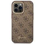 Guess GUHCP14XHG4SHW Brown Hardcase 4G Vintage Gold Logo Kryt iPhone 14 Pro Max