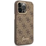 Guess GUHCP14XHG4SHW Brown Hardcase 4G Vintage Gold Logo Kryt iPhone 14 Pro Max