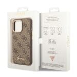 Guess GUHCP14XHG4SHW Brown Hardcase 4G Vintage Gold Logo Kryt iPhone 14 Pro Max