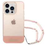 Guess GUHCP14XHGCOHP Pink Translucent Pearl Strap Kryt iPhone 14 Pro Max