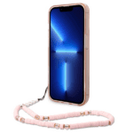 Guess GUHCP14XHGCOHP Pink Translucent Pearl Strap Kryt iPhone 14 Pro Max