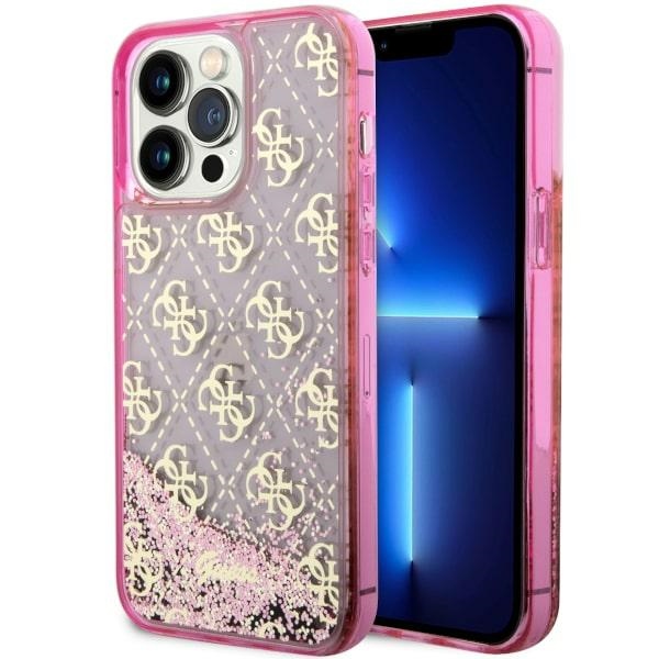 Guess GUHCP14XLC4PSGP Pink Hardcase Liquid Glitter 4G Transparent Kryt iPhone 14 Pro Max