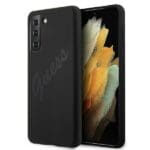 Guess GUHCS21MLSVSBK Black Script Vintage Kryt Samsung S21 Plus