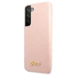 Guess GUHCS22MLSLMGPP Pink Silicone Script Metal Logo Kryt Samsung S22 Plus