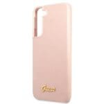 Guess GUHCS22MLSLMGPP Pink Silicone Script Metal Logo Kryt Samsung S22 Plus
