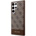 Guess GUHCS23LG4GLBR Brown 4G Stripe Collection Kryt Samsung S23 Ultra