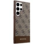 Guess GUHCS23LG4GLBR Brown 4G Stripe Collection Kryt Samsung S23 Ultra