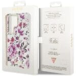 Guess GUHCS23LHCFWST White Flower Collection Kryt Samsung S23 Ultra