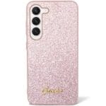 Guess GUHCS23MHGGSHP Pink Glitter Script Kryt Samsung S23 Plus