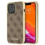 Guess GUHMP13LG4GB Brown 4G Collection Magsafe Kryt iPhone 13 Pro