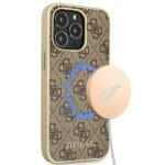 Guess GUHMP13LG4GB Brown 4G Collection Magsafe Kryt iPhone 13 Pro