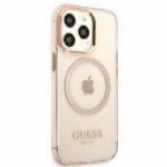 Guess GUHMP13LHTCMP Pink Gold Outline Translucent MagSafe Kryt iPhone 13 Pro