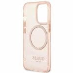 Guess GUHMP13LHTCMP Pink Gold Outline Translucent MagSafe Kryt iPhone 13 Pro
