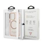 Guess GUHMP13LHTCMP Pink Gold Outline Translucent MagSafe Kryt iPhone 13 Pro