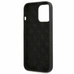 Guess GUHMP13LLSLMGBK Black Silicone Script Gold Logo Kryt iPhone 13 Pro