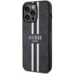 Guess GUHMP13LP4RPSK Black Hardcase 4G Printed Stripes MagSafe Kryt iPhone 13 Pro