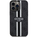 Guess GUHMP13LP4RPSK Black Hardcase 4G Printed Stripes MagSafe Kryt iPhone 13 Pro
