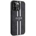 Guess GUHMP13LP4RPSK Black Hardcase 4G Printed Stripes MagSafe Kryt iPhone 13 Pro