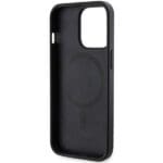 Guess GUHMP13LP4RPSK Black Hardcase 4G Printed Stripes MagSafe Kryt iPhone 13 Pro