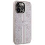 Guess GUHMP13LP4RPSP Pink Hardcase 4G Printed Stripes MagSafe Kryt iPhone 13 Pro