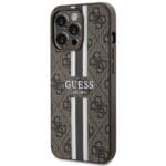 Guess GUHMP13LP4RPSW Brown Hardcase 4G Printed Stripes MagSafe Kryt iPhone 13 Pro