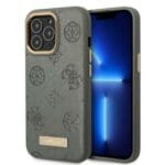 Guess GUHMP13LSAPSTG Grey Peony Logo Plate MagSafe Kryt iPhone 13 Pro