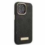 Guess GUHMP13LSAPSTK Black Peony Logo Plate MagSafe Kryt iPhone 13 Pro