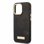 Guess GUHMP13LSAPSTK Black Peony Logo Plate MagSafe Kryt iPhone 13 Pro