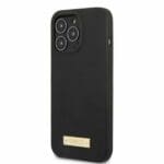 Guess GUHMP13LSPLK Black Silicone Logo Plate MagSafe Kryt iPhone 13 Pro