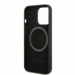 Guess GUHMP13LSPLK Black Silicone Logo Plate MagSafe Kryt iPhone 13 Pro