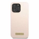 Guess GUHMP13LSPLP Pink Silicone Logo Plate MagSafe Kryt iPhone 13 Pro