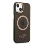 Guess GUHMP13MHTCMK iPhone 13 Black Hardcase Gold Outline Translucent MagSafe Kryt iPhone 13