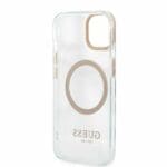 Guess GUHMP13MHTRMD Gold Metal Outline Magsafe Kryt iPhone 13