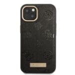 Guess GUHMP13MSAPSTK Black Peony Logo Plate MagSafe Kryt iPhone 13