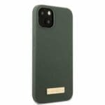 Guess GUHMP13MSBPLA Khaki Silicone Logo Plate MagSafe Kryt iPhone 13