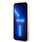 Guess GUHMP13MSBPLP Pink Silicone Logo Plate MagSafe Kryt iPhone 13