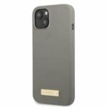 Guess GUHMP13MSPLG Grey Silicone Logo Plate MagSafe Kryt iPhone 13