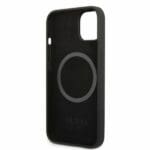 Guess GUHMP13MSPLK Black Silicone Logo Plate MagSafe Kryt iPhone 13