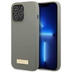 Guess GUHMP13XSPLG Grey Silicone Logo Plate MagSafe Kryt iPhone 13 Pro Max